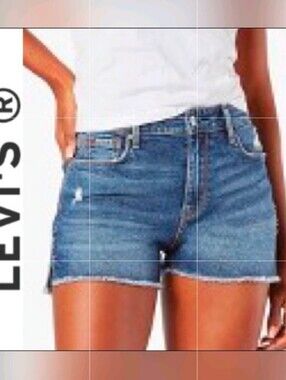 Denizen Levi’s High Rise Shorts Raw Hem 6 28 Stretch Denim